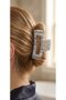 Women's Bone Patterned Oversized Hair Clip Clasp Barrette Transparent Glitter Hair Accessory Jewelry Gem 8 cm - 6