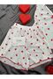 Women's Strappy Patterned Shorts Pajama Set - 3