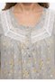 Women's Comfortable Long Nightgown with Short Sleeves and Delicate Floral Print Featuring Elegant Lace Details - 4