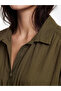 Khaki Belted Shirt Dress - 3