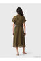 Khaki Belted Shirt Dress - 4