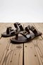 Women's Flat Heeled Double Banded Slippers Buckle Faux Leather Comfortable Daily Casual Shoes Modern Stylish
