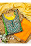 Yellow & Green Chinon Silk Bandhani Kurta Set - FFT8097 | Yellow & Green - 3