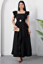 Square Neckline Shoulder and Skirt Ruffle Dress Grs4052 - 3