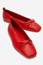 Sosa Red Leather Genuine Leather Blunt Toe Bowknot Women's Ballerina Shoes