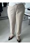 Beige Big Size Carrot Pants with Elastic Waist - 3