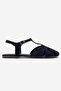 Nathalie Navy Blue Suede Genuine Leather Women's Sandals - 4