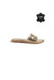 Vera Gold Genuine Leather Women's Slippers - 2