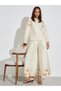 Cream Printed Shirt and Wide Leg Pants Set