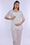 Adjustable Waist Detailed Maternity Pajama Set with Breastfeeding Feature Effortt - Ecru - 7