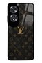 Oppo A60 Black Marble Gold Lv Design Glossy Phone Case