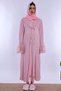 Adjustable Waist Elastic and Breastfeeding Feature Pregnancy and Maternity Set with Hijab, 5 Pieces Effortt - Pink - 3