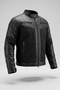 Stormoto Black Leather Plated Denim Men's Biker Jacket - 2