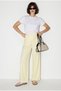 Women's Yellow Shimmering Modal Trousers with Elastic Waist and Pocket Detail 3304 60286323 - 4