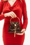 Brown Satin Women's Evening Dress and Wedding Bag with Handle and Chain Strap - 2