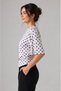 Vintage-Inspired Black and White Polka Dot Patterned Stylish Blouse - 3