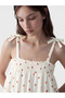 Ecru Strawberry Patterned Women's Nightgown - 3