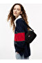 Women's Logo Printed Black Bag with Adjustable Shoulder Strap and Logo Label - 2