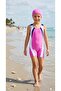 Girl's Swimsuit Set with Shorts, Swimmer Model, Two-Piece Set with Bonnet