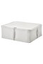 HEMMAFIXARE Storage case, fabric striped/white/grey, 44 x 51 x 19 cm