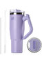Temp Guard Vacuum Insulated Travel Mug – 180° Rotating Handle, 24H Cold & 12H Hot Retention, Leak-Proof Lids