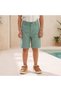 Collared Short Sleeves Shirt and Shorts Set with Embroidery - 4