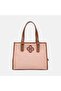 Women's Salmon Wallet with Accessories and Leather Detailing Straw Handbag - 2