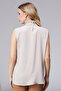 Women's Hakim Collar Stone and Pearl Detailed Sleeveless Blouse Sıfırkol Premium Quality - 5