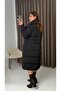 Women's Black Belted Stand Collar Thick Puffer Coat - 4