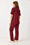 Women's plaid pajama set - red - 5