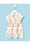 Infant Girls White Printed Dress - 4