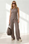 Women's Mink Textured Top and Bottom Set Tkm-19000508 - 5