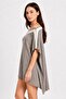 Glittery Ribbed Knitwear Asymmetrical Knitwear Poncho Tunic - 4