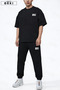 Life on the Go Printed Large Size Unisex T-Shirt Tracksuit Set - 3