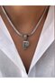 💎   Premium Silver Color Shiny Stone 316L Steel Letter P Necklace (45cm Length) - 2
