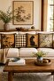 Coffee Shades African Patterned 4-Piece Throw Pillow Cover Set - 2