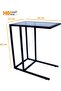 C-Shaped Glass Side Table for Sofa, Couch, or Bed, Transparent Glass Top with Sturdy Steel Frame - 2