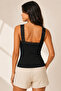 Women's Cotton & Modal Lace Strap Padded 3-Piece Flexible Daily Tank Tops - Gathering 3-Piece Bra Singlet - 3