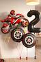 Motorcycle Themed 1 Year Old Foil Balloon Set 4 Piece Motorcycle Birthday Set - 2