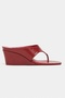 Corey Red Rustic Flip-Flop Wedge Heeled Women's Slippers - 5