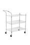 Heavy Duty Metal 3 Tier Trolley with Metal Wire Shelves Office Kitchen Storage and Transportation Chrome Plated 75 x 45 x 93 cm Heavy Duty Handle - 4