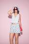 100% Cotton Fitted V-Neck Sleeveless Polka Dot White Blouse F4626Ax26Hs - 3