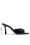 Vienza Women's Black Crocodile Open-Toe 8.5 cm Thin Heeled Mule Slippers - 4