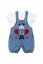 Flexible Denim Gardener Overalls Set with Cotton T-Shirt Summer Baby Girl and Boy Set Unisex - 4