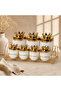 Crown Lid Gold Porcelain Spice Set 7-Piece Set Storage Jar with Stand - 2