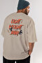 Light Weight Baby Oversize Back Printed Beige T-Shirt 100% Cotton Streetwear Premium Comfortable Fit - 7