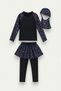 Three-Piece Girls' Swimsuit, Hijab, Skirted, Hijab Covered Swimsuit - 3