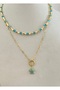 Blue Stone Star Charm Necklace and Kenik Necklace Set Double Necklace Set - 3