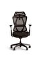Midi Office High Back Chair Mesh And Fabric- Black - 7