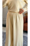 6574 - Stylish Comfortable Knitted Modal Fabric Casual Trousers with Elastic Detail at the Leg Cuffs Women's Set - 8